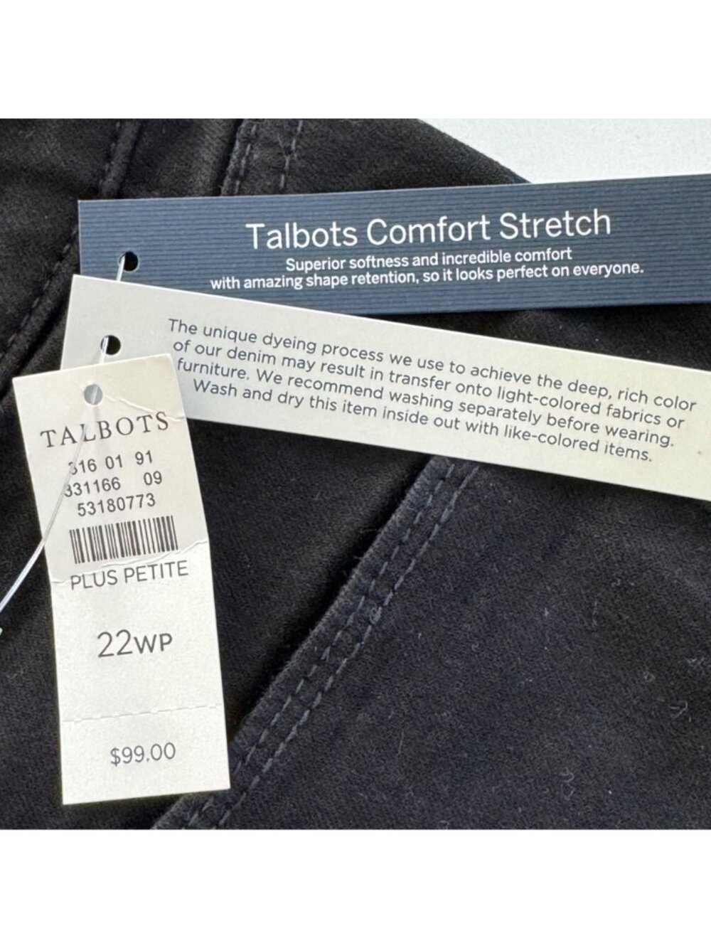 Talbots Womens High-Waist Jegging Ankle Black Plus 22WP Petite Cotton Blend New - Picture 4 of 16
